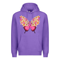 Purple Pink ribbon Breast Cancer butterfly Premium Hoodie - NancyCooperArtShop