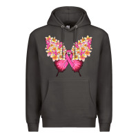 Smoke Pink ribbon Breast Cancer butterfly Premium Hoodie - NancyCooperArtShop