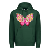 Sports Green Pink ribbon Breast Cancer butterfly Premium Hoodie - NancyCooperArtShop