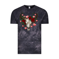 Cloud Black valentine's bull skull Vintage Tee - AdoDesignShop