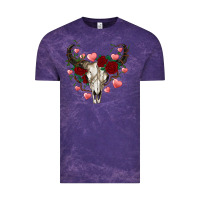 Cloud Purple valentine's bull skull Vintage Tee - AdoDesignShop