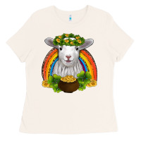 Bone st patricks day baby sheep shamrocks gold rainbow Ladies Tee - RanaPortraitStore