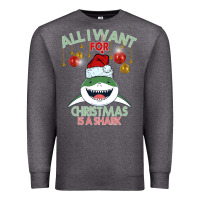 Charcoal Heather All I Want For Christmas Is A Shark Premium Sweatshirt - Bettercallsaul