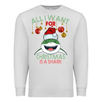 Dove Grey All I Want For Christmas Is A Shark Premium Sweatshirt - Bettercallsaul