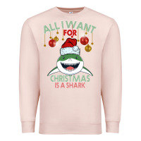 Pale Pink All I Want For Christmas Is A Shark Premium Sweatshirt - Bettercallsaul