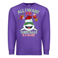 Purple All I Want For Christmas Is A Shark Premium Sweatshirt - Bettercallsaul