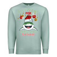 Seafoam All I Want For Christmas Is A Shark Premium Sweatshirt - Bettercallsaul