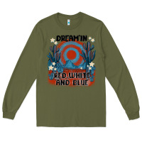 Army Green dream' in red white and blue Long Sleeve Tee - MaliasSmallBusiness
