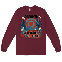 Burgundy dream' in red white and blue Long Sleeve Tee - MaliasSmallBusiness
