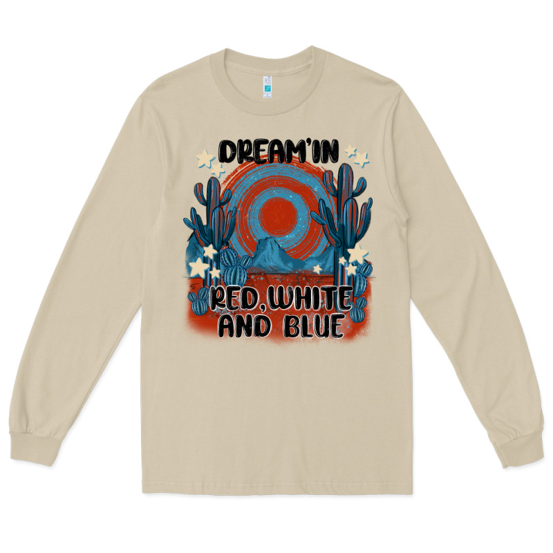 Dream' In Red White And Blue Long Sleeve Tee by MaliasSmallBusiness | Teevron