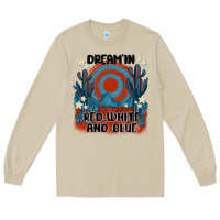 Mushroom dream' in red white and blue Long Sleeve Tee - MaliasSmallBusiness