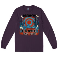Plum dream' in red white and blue Long Sleeve Tee - MaliasSmallBusiness