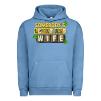 Pigment Pebble Blue St. Patrick's Somebody's lucky ass wife Urban Hoodie - CowGirlArtShop