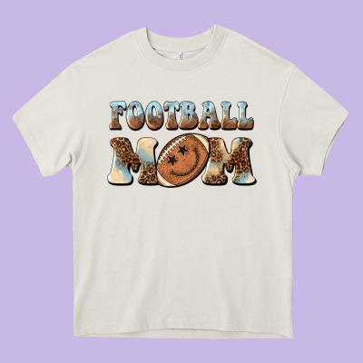 Football Mom Football Smiley Face Heavy Core Tee Designed By Barkaloodesign