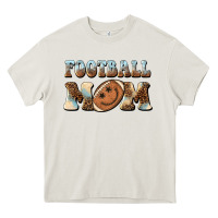 Cream football mom football smiley face Heavy Core Tee - BarkalooDesign