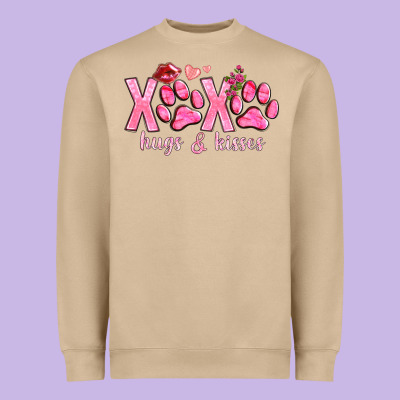 Xoxo Hugs And Kisses Paws Heavyweight Sweatshirt Designed By Nancycooperartshop