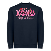 Navy xoxo hugs and kisses paws Heavyweight Sweatshirt - NancyCooperArtShop