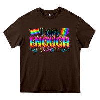 Chocolate Brown i am enough Heavy Core Tee - Zillion Design Studio