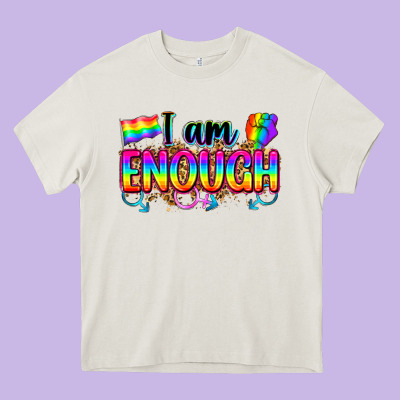 I Am Enough Heavy Core Tee Designed By Zillion Design Studio