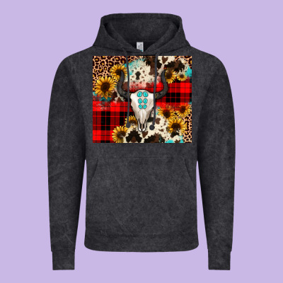 Bullskull Sunflower Vintage Hoodie Designed By Jahusdesignshop