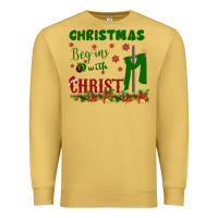 Antique Gold Christmas Begins With Christ Premium Sweatshirt - Bettercallsaul