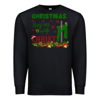 Black Christmas Begins With Christ Premium Sweatshirt - Bettercallsaul