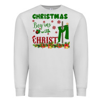 Dove Grey Christmas Begins With Christ Premium Sweatshirt - Bettercallsaul