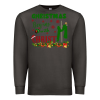 Smoke Christmas Begins With Christ Premium Sweatshirt - Bettercallsaul
