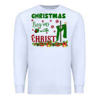 White Christmas Begins With Christ Premium Sweatshirt - Bettercallsaul