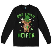 Black one lucky heifer Long Sleeve Tee - MaliasSmallBusiness