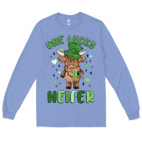 Colony Blue one lucky heifer Long Sleeve Tee - MaliasSmallBusiness