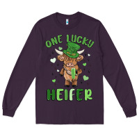 Plum one lucky heifer Long Sleeve Tee - MaliasSmallBusiness
