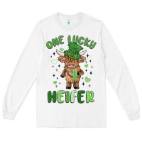 White one lucky heifer Long Sleeve Tee - MaliasSmallBusiness
