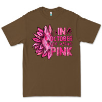 Cacao In October We Wear Pink Sunflower Premium Tee - texasbilliewilder