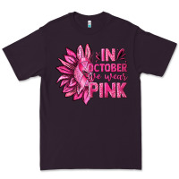 Plum In October We Wear Pink Sunflower Premium Tee - texasbilliewilder