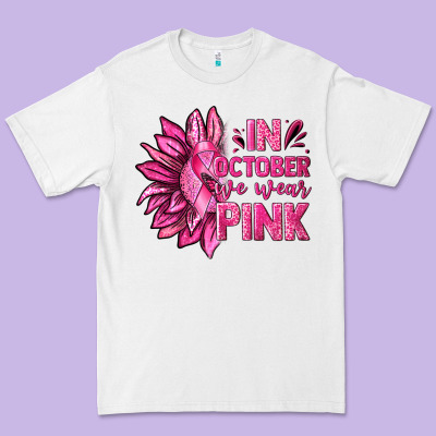 In October We Wear Pink Sunflower Premium Tee Designed By Texasbilliewilder