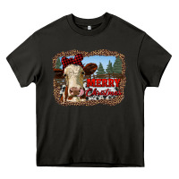 Asphalt merry christmas heifer cow with farm Heavy Core Tee - RanaPortraitStore