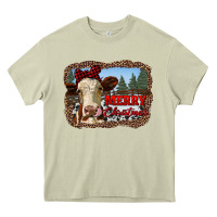Mossy merry christmas heifer cow with farm Heavy Core Tee - RanaPortraitStore