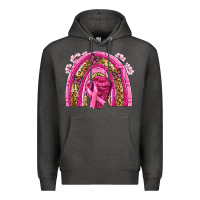 Charcoal Heather breast cancer rainbow Premium Hoodie - NancyCooperArtShop