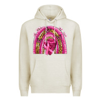Oatmeal Heather breast cancer rainbow Premium Hoodie - NancyCooperArtShop