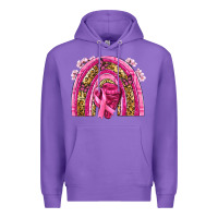 Purple breast cancer rainbow Premium Hoodie - NancyCooperArtShop