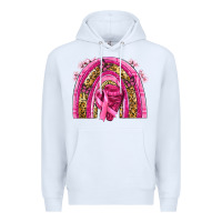 White breast cancer rainbow Premium Hoodie - NancyCooperArtShop