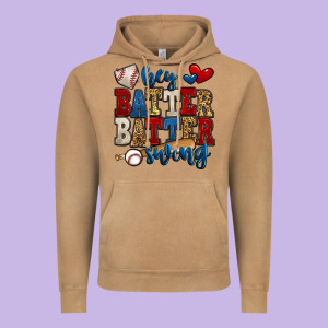 Hey Batter Batter Swing Baseball Vintage Hoodie Designed By Jasminsmagicworld