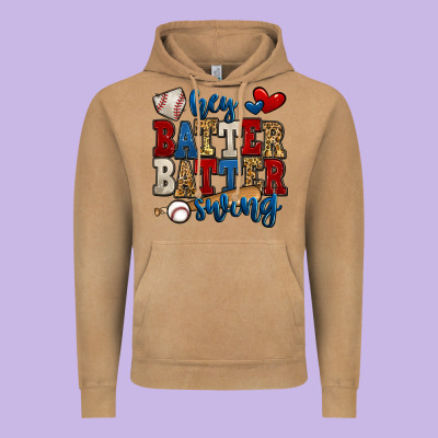 Hey Batter Batter Swing Baseball Vintage Hoodie Designed By Jasminsmagicworld