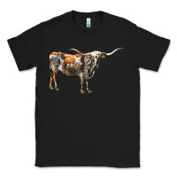 Black Texas Longhorn Cow Classic Tee - LillyAllenDesigns