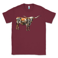 Burgundy Texas Longhorn Cow Classic Tee - LillyAllenDesigns