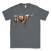 Charcoal Heather Texas Longhorn Cow Classic Tee - LillyAllenDesigns