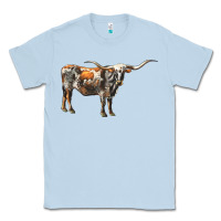 Dusty Blue Texas Longhorn Cow Classic Tee - LillyAllenDesigns