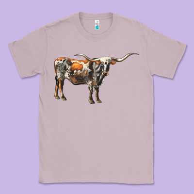 Texas Longhorn Cow Classic Tee Designed By Lillyallendesigns