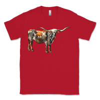 Red Texas Longhorn Cow Classic Tee - LillyAllenDesigns